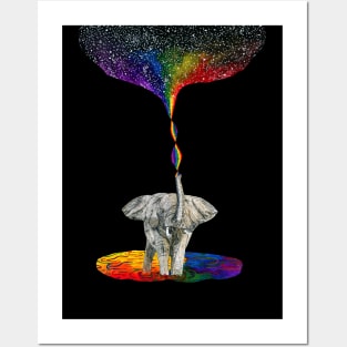 Rainbow Elephant Posters and Art